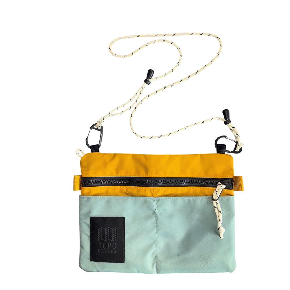 Topo Designs Carabiner Shoulder Accessory Bag Crossbody Yellow Mint Gorpcore